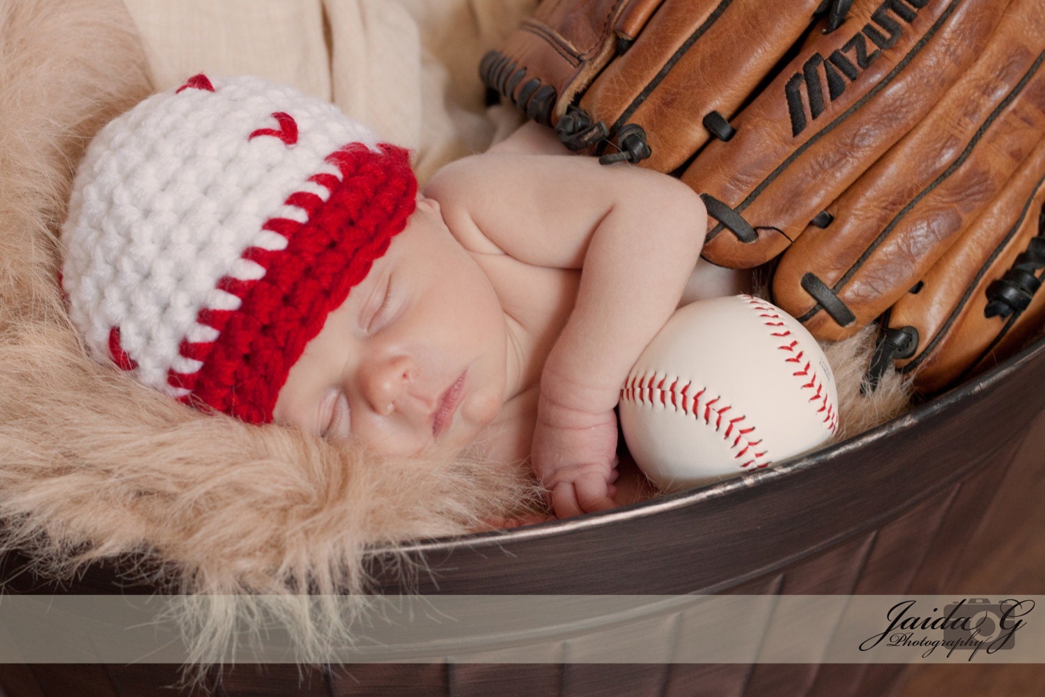 Neugeborenen Baseball Kappe Fotografie Requisite Verfügbare Größen Nb, 1-3Mos, 3-6Mos, 6-12Mos von AllBabyBoutique