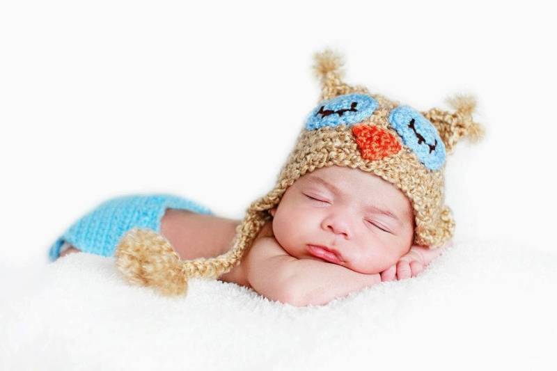 Baby Eulen Mütze Hellbraune Gehäkelte Mütze Mit Schlafaugen von AllBabyBoutique