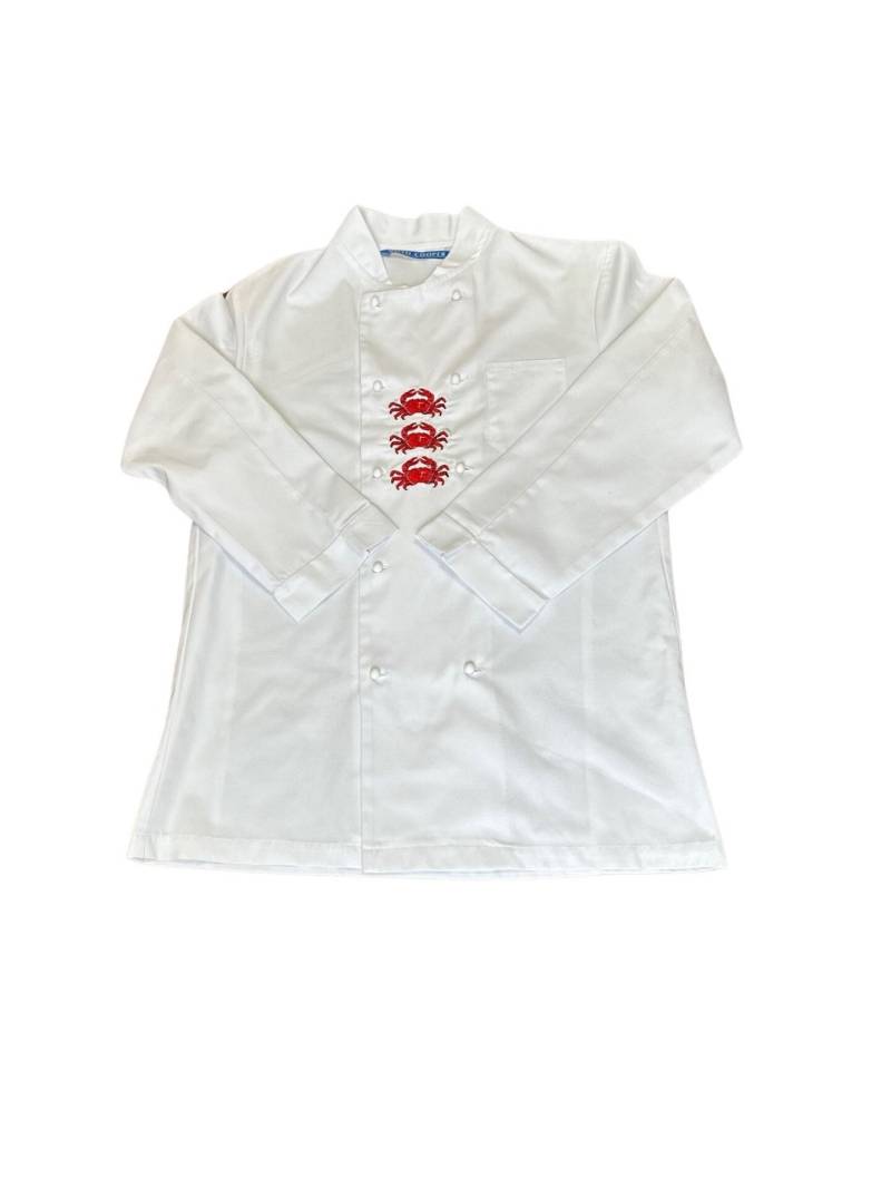 Langärmelige Kochjacke Mit Gesticktem Krebs Design Weiß | S von AllClassicGifts