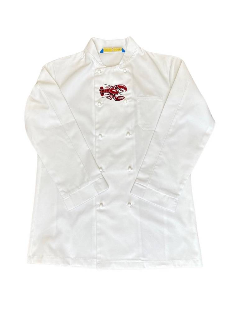 Langärmlige Kochjacke Mit Besticktem Hummer-Design, Weiß | Extra Klein Langärmlige Kochjacke Mit Besticktem Hummer-Design, Weiß | Extra Klein von AllClassicGifts