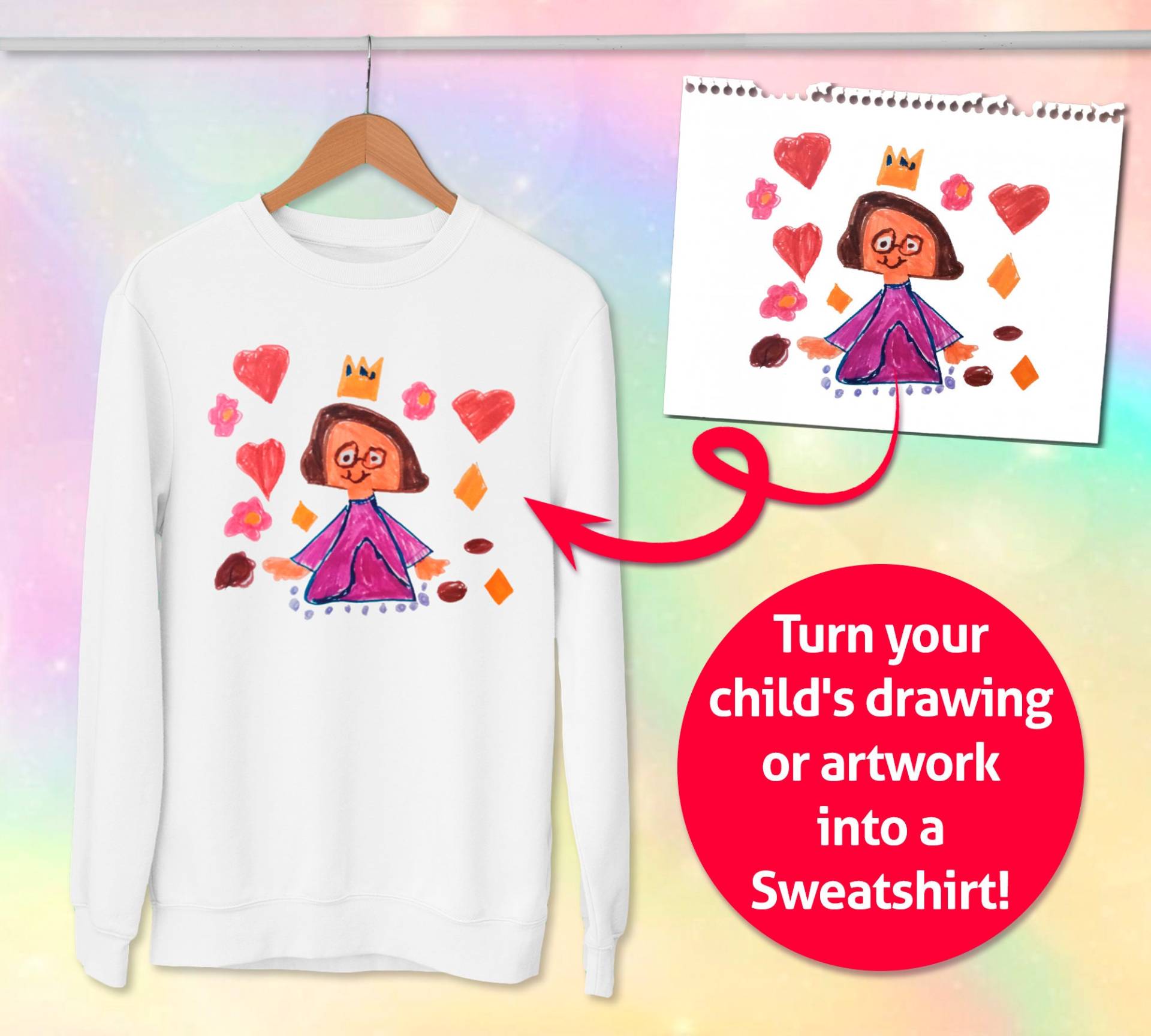 Personalisiertes Sweatshirt Mit Deiner Personalisierten Zeichnung - Perfektes Geschenk Für Mama Und Papa von AllDesignbykids