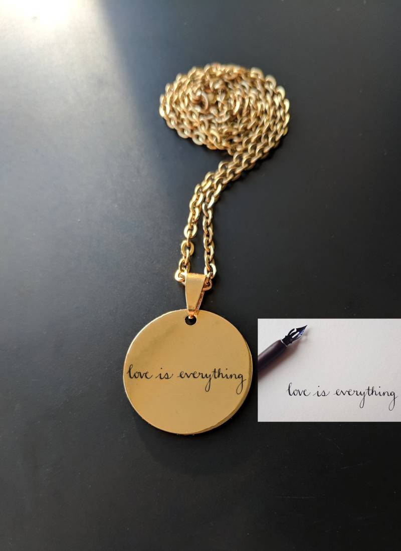 Eigene Handschrift Halskette, Gravur Meine Kind Signatur Anhänger von AllEngraved