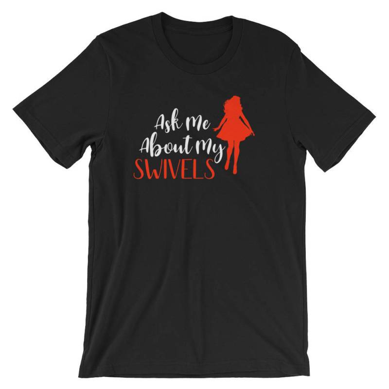Fragen Sie Mich Über Schwenkt Swing Tanz Lindy Hop Kurzarm Unisex T-Shirt von AllForLala