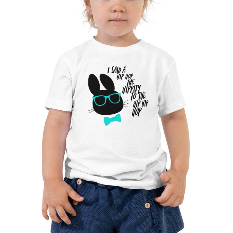Hippity Hip Hop Ostern Hase Lustigen Retro Rap Kleinkind Kurzarm T-Shirt von AllForLala