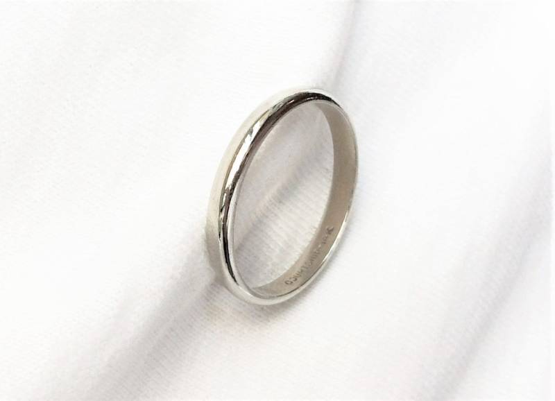 Nachlass 14K Weißgold Ehering Band 3, 3G Schwer Größe 11 Markiert Ballspiel 14 K Kt 14Kt Reisering 1/8 "3 Mm Breit, Schöner Zustand von AllGold14k10k18k