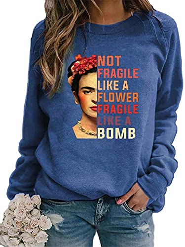 AllMonyba Damen Sweatshirt mit Ölgemälde und Rundhalsausschnitt Painter Pattern Langarm Pullover Tops von AllMonyba