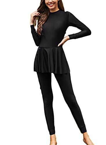 AllMonyba Frauen Muslim Einteiliger Badeanzug Plus Size Full Cover Bademode Einfarbig Islamische Burkini AllMonyba Frauen Muslim Einteiliger Badeanzug Plus Size Full Cover Bademode Einfarbig Islamische Burkini von AllMonyba