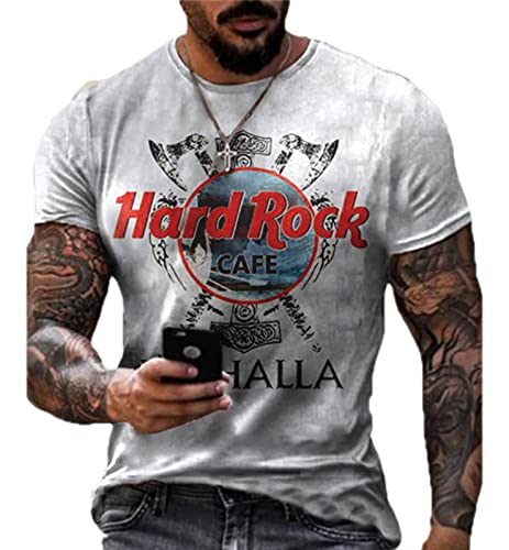 AllMonyba Herren Cafe Bedrucktes T-Shirt Retro Rundhals Kurzarm T-Shirt Sommer Biker Motorrad Distressed Tops AllMonyba Herren Cafe Bedrucktes T-Shirt Retro Rundhals Kurzarm T-Shirt Sommer Biker Motorrad Distressed Tops von AllMonyba