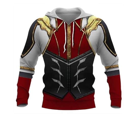 AllMonyba Herren Hoodie Tempelritter 3D gedruckt Langarm Kapuzen-Sweatshirt Casual Gothic Pullover von AllMonyba