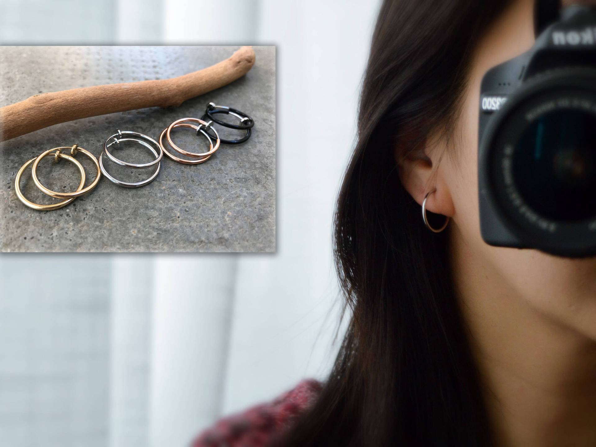 20 Mm Creolen. Ohrclips in Silber, Gold, Roségold, Schwarz, Für Nicht Durchstochene Ohren. 2 cm 20 Mm Creolen. Ohrclips in Silber, Gold, Roségold, Schwarz, Für Nicht Durchstochene Ohren. 2 cm von AllMyLadies