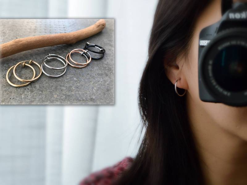 20 Mm Creolen. Ohrclips in Silber, Gold, Roségold, Schwarz, Für Nicht Durchstochene Ohren. 2 cm von AllMyLadies