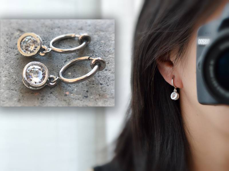 Clips Creolen 13 Mm Mit Runder Strassperle, Silberfarben, Für Nicht Durchbohrte Ohren. Kleiner Kreis. Täglicher Schmuck Clips Creolen 13 Mm Mit Runder Strassperle, Silberfarben, Für Nicht Durchbohrte Ohren. Kleiner Kreis. Täglicher Schmuck von AllMyLadies