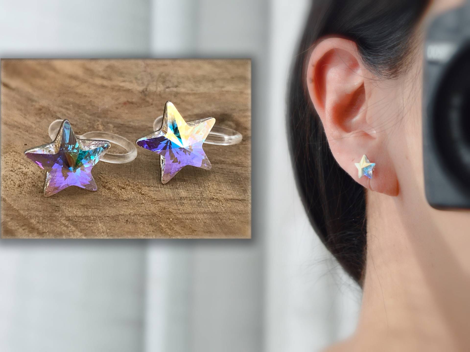 Unsichtbare Clips-Ohrringe Kristallstern Ab Purecrystal-Kristalle, Kleiner Symphonie Der Farben Täglicher Schmuck Unsichtbare Clips-Ohrringe Kristallstern Ab Purecrystal-Kristalle, Kleiner Symphonie Der Farben Täglicher Schmuck von AllMyLadies