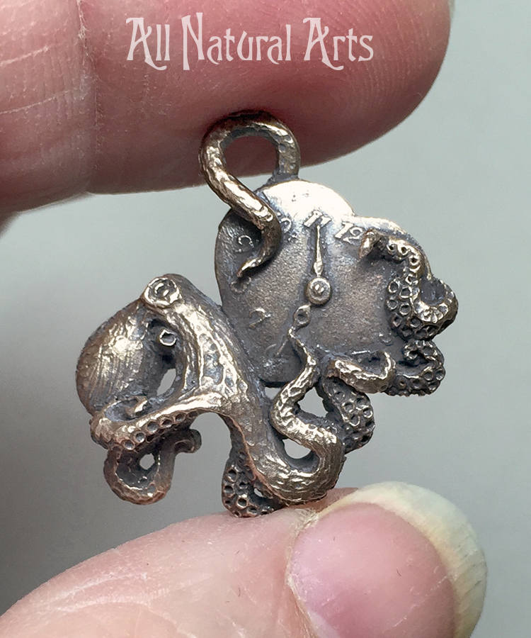 Octopi Time Uhrenteile Anhänger | Sterling Silber von AllNaturalArts