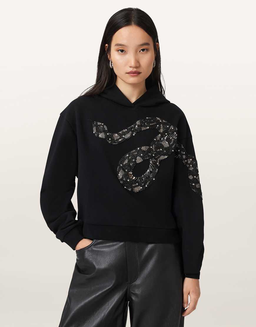 AllSaints - Alenka Pippa - Kapuzenpullover in Schwarz von AllSaints