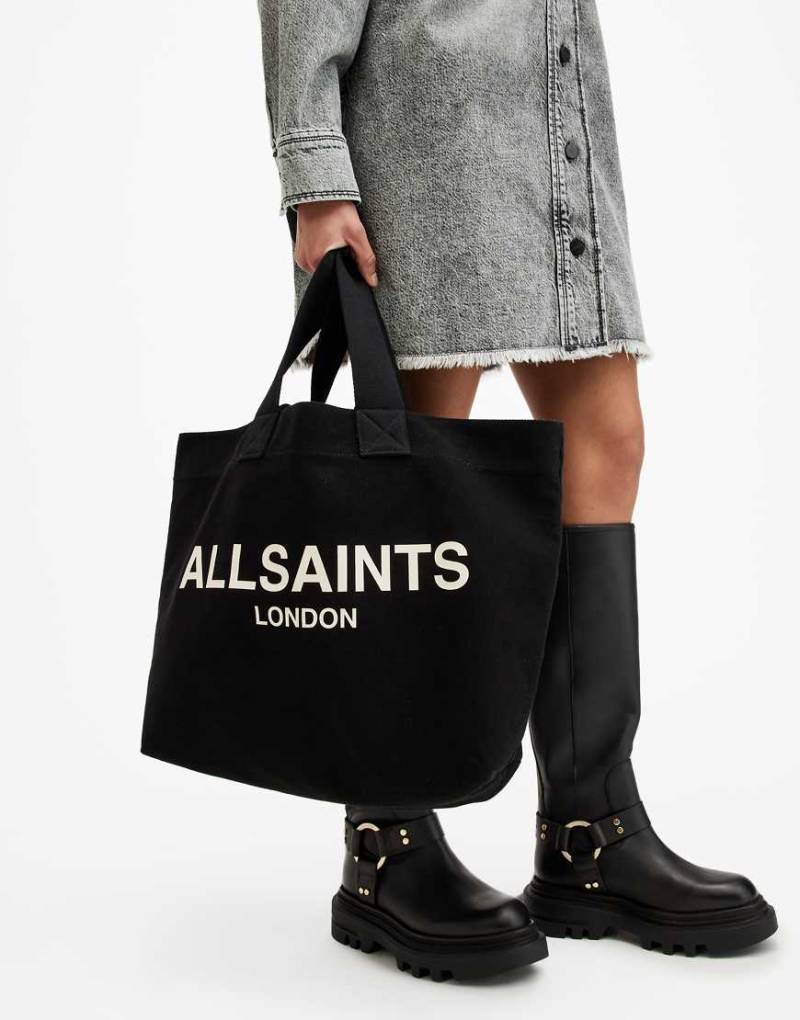 AllSaints - Ali - Canvas-Tragetasche in Schwarz von AllSaints