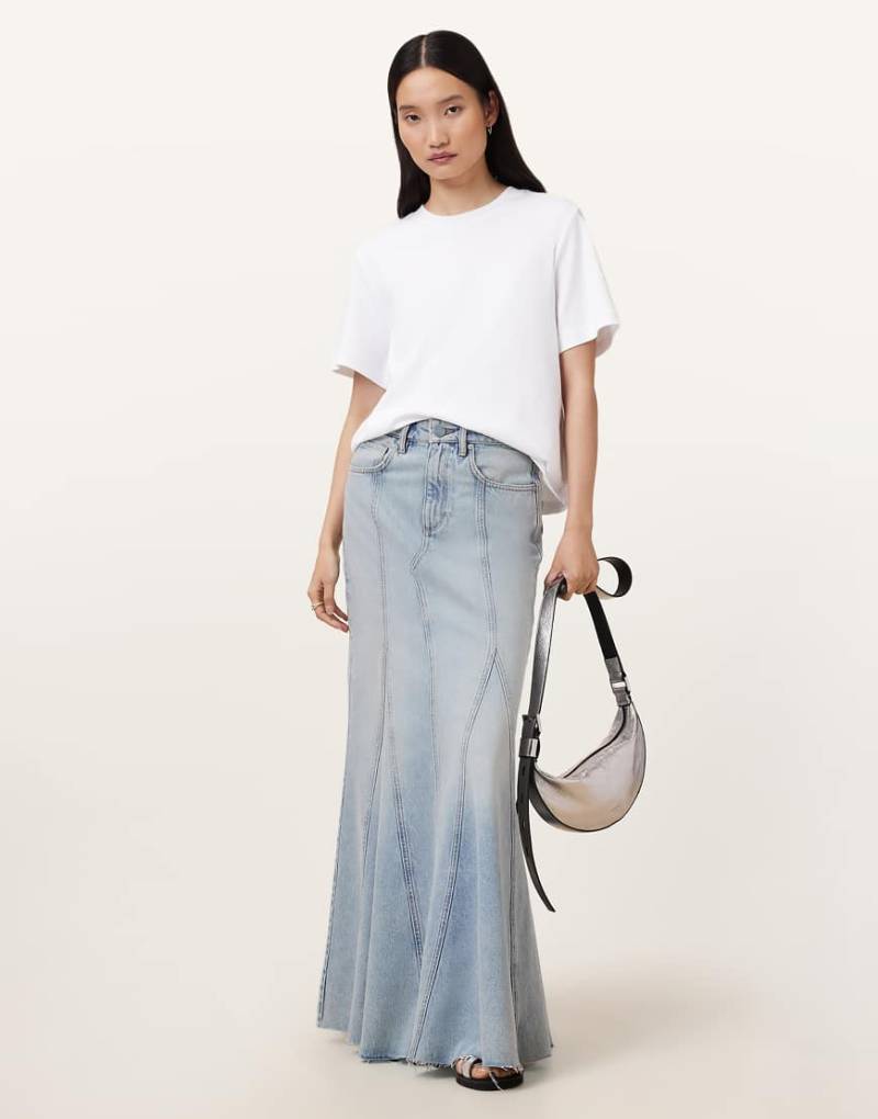 AllSaints - Alma - Jeansrock in hellem Indigoblau von AllSaints