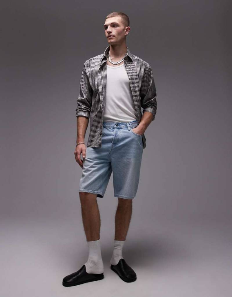 AllSaints - Alva - Shorts in blassem Indigoblau von AllSaints