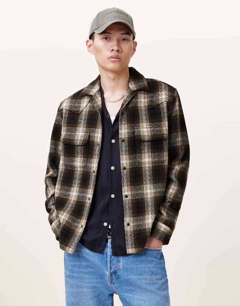 AllSaints - Alvar ls - Hemd in Braun von AllSaints