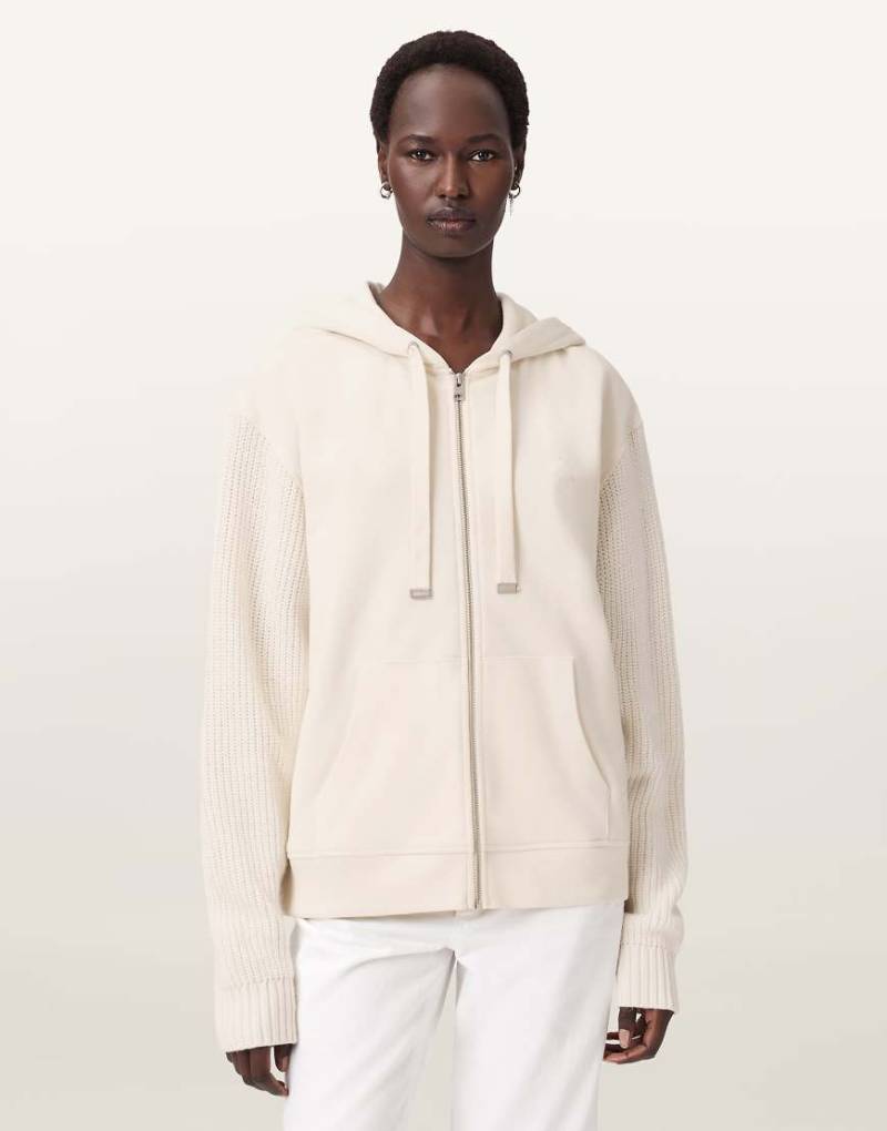 AllSaints - Amphie - Gestrickter Kapuzenpullover in Tofu-Weiß von AllSaints