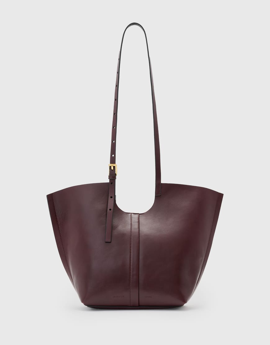 AllSaints - Ara - Tragetasche aus Leder in Braun-Schwarz von AllSaints