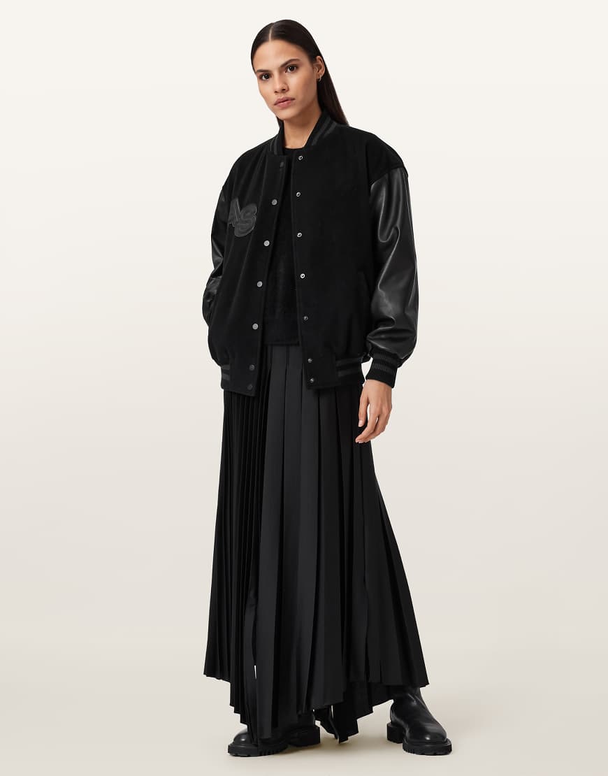AllSaints - Argon - College-Jacke in Schwarz von AllSaints