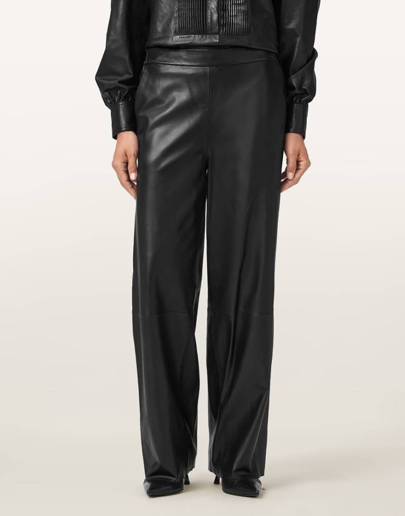 AllSaints - Ash - Hose aus Leder in Schwarz von AllSaints