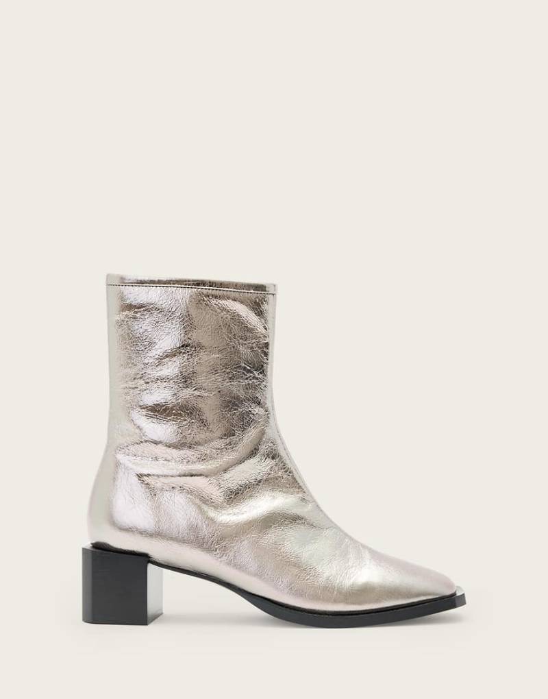 AllSaints - Avril - Stiefel in Metallic-Graphitgrau von AllSaints