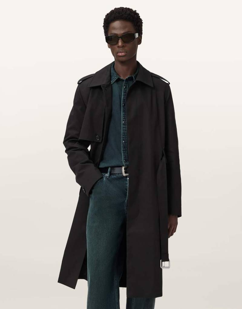 AllSaints - Bastille - Trenchcoat in Schwarz von AllSaints