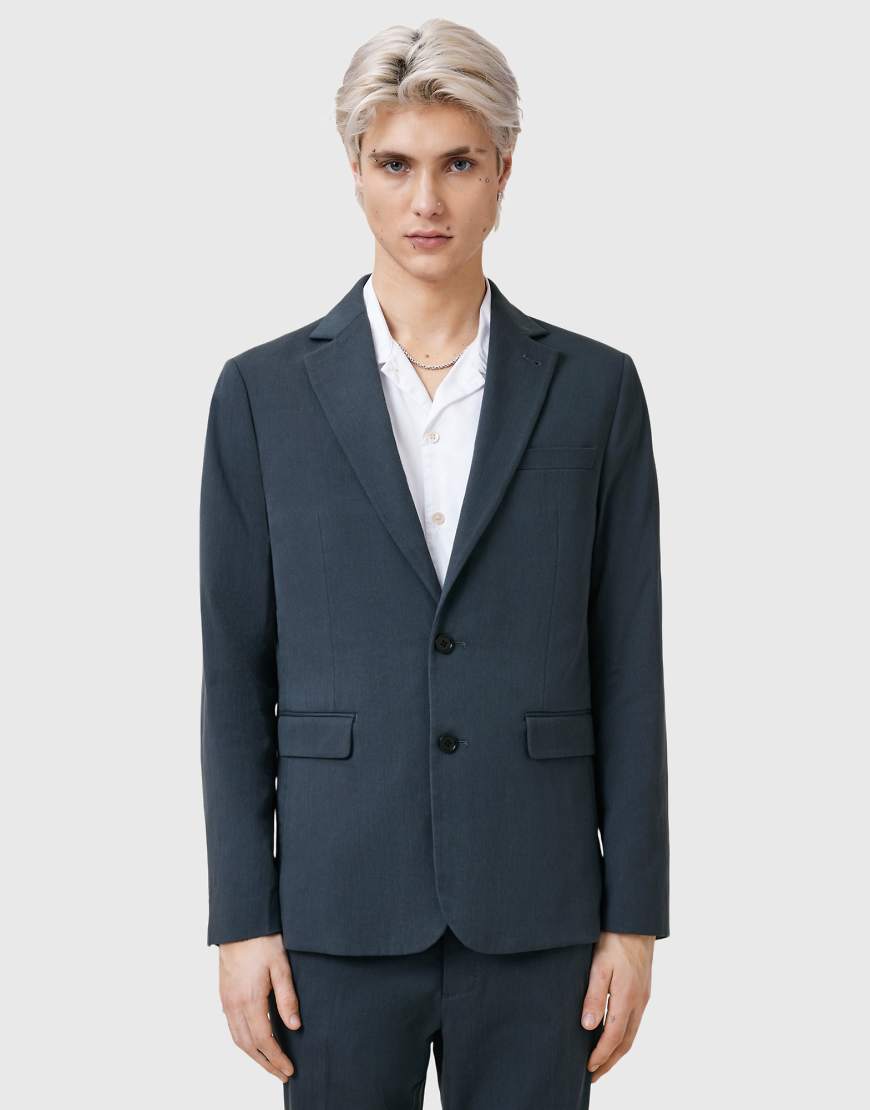AllSaints - Bay - Blazer in Schieferblau von AllSaints