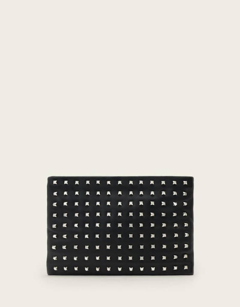 AllSaints - Bettina - Mit Nieten besetzte Clutch in Schwarz von AllSaints