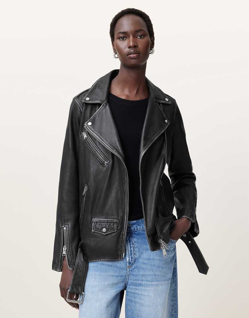 AllSaints - Billie - Bikerjacke in Schwarz von AllSaints