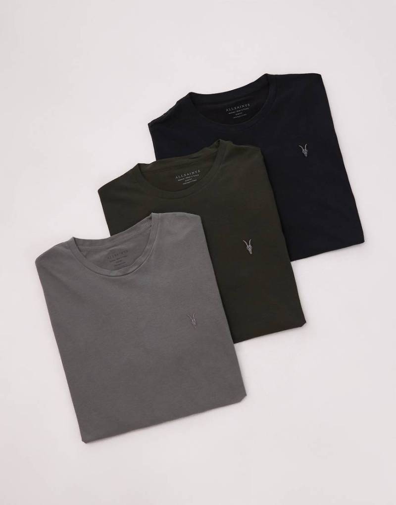 AllSaints - Brace - T-Shirt in Khaki/Schwarz/Grün von AllSaints