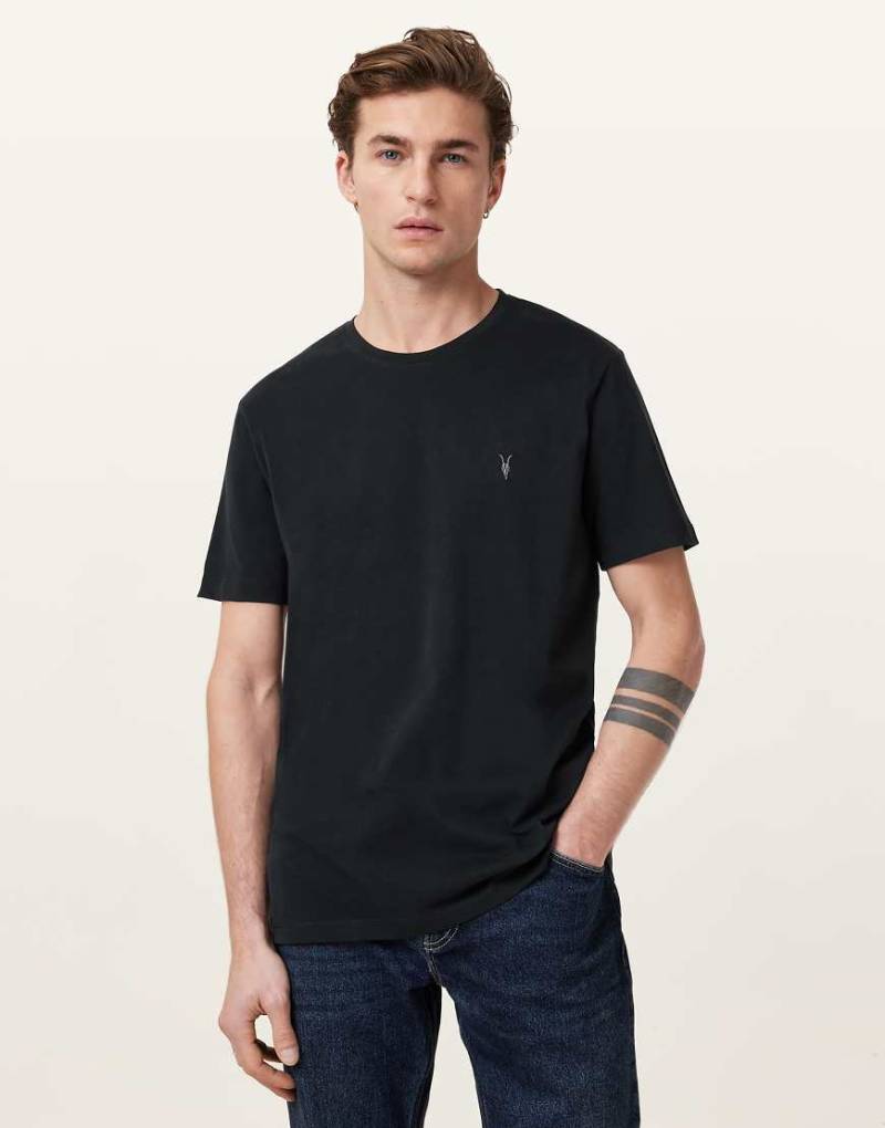 AllSaints - Brace - T-Shirt in Tiefschwarz mit Rundhalsausschnitt von AllSaints