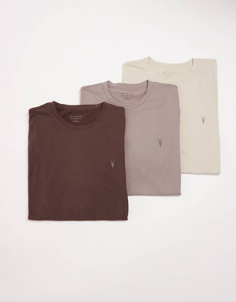 AllSaints - Brace - T-Shirt in Triple-Beige-Brown von AllSaints