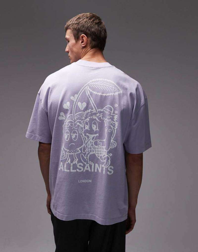 AllSaints - Breakup - T-Shirt in Flieder mit Grafik am Rücken-Lila von AllSaints