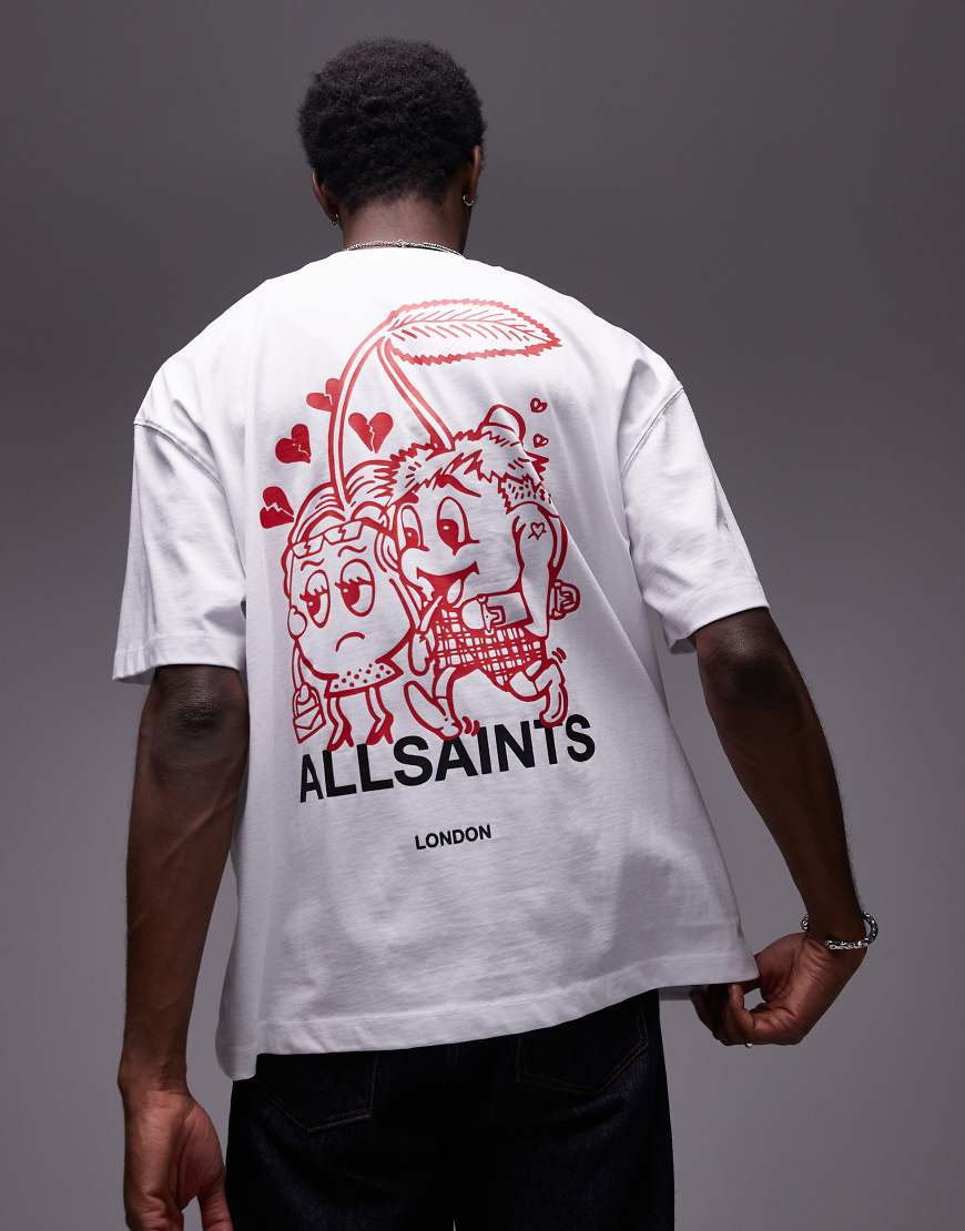 AllSaints - Breakup - T-Shirt in Weiß mit Rückenprint-Schwarz von AllSaints