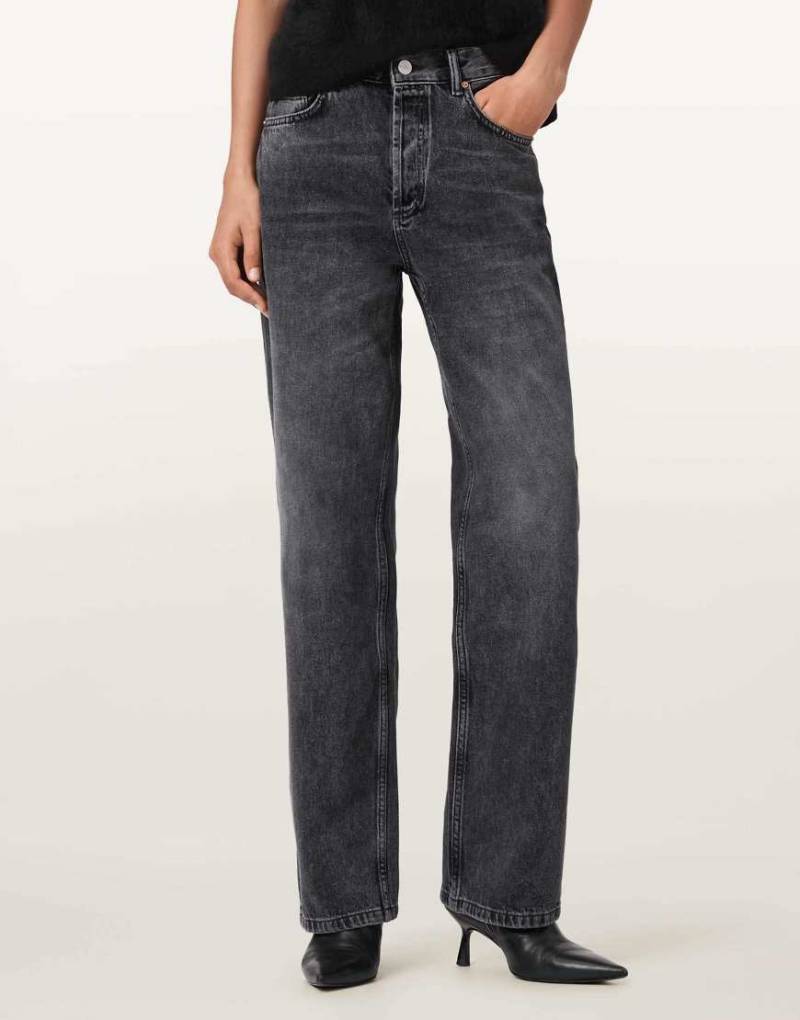 AllSaints - Brooklyn - Jeans in verwaschenem Schwarz von AllSaints