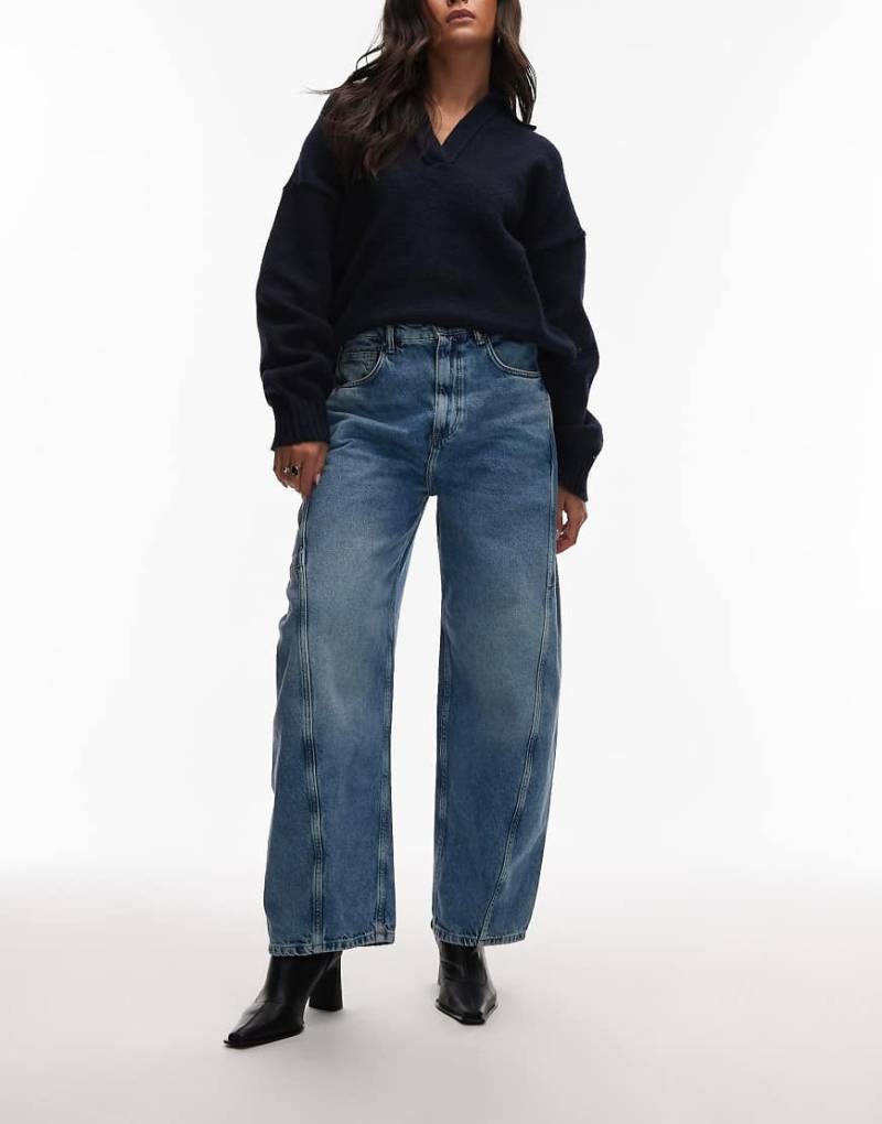 AllSaints - Carter - Barrel-Jeans in Indigoblau von AllSaints