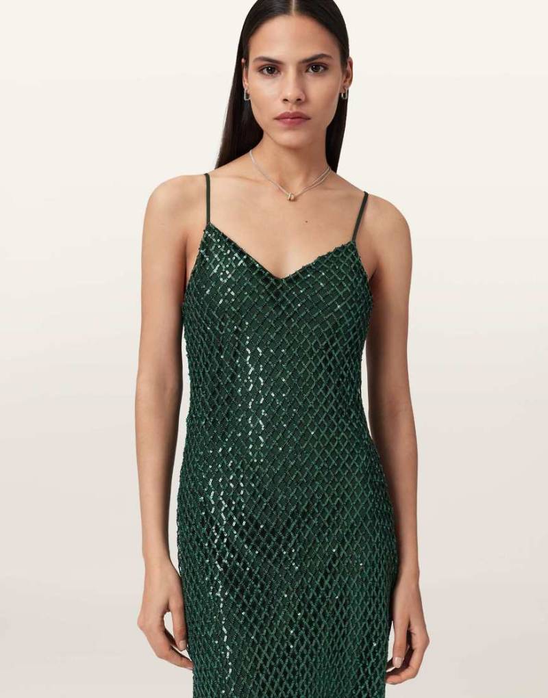 AllSaints - Chantelle - Kleid in Smaragdgrün von AllSaints