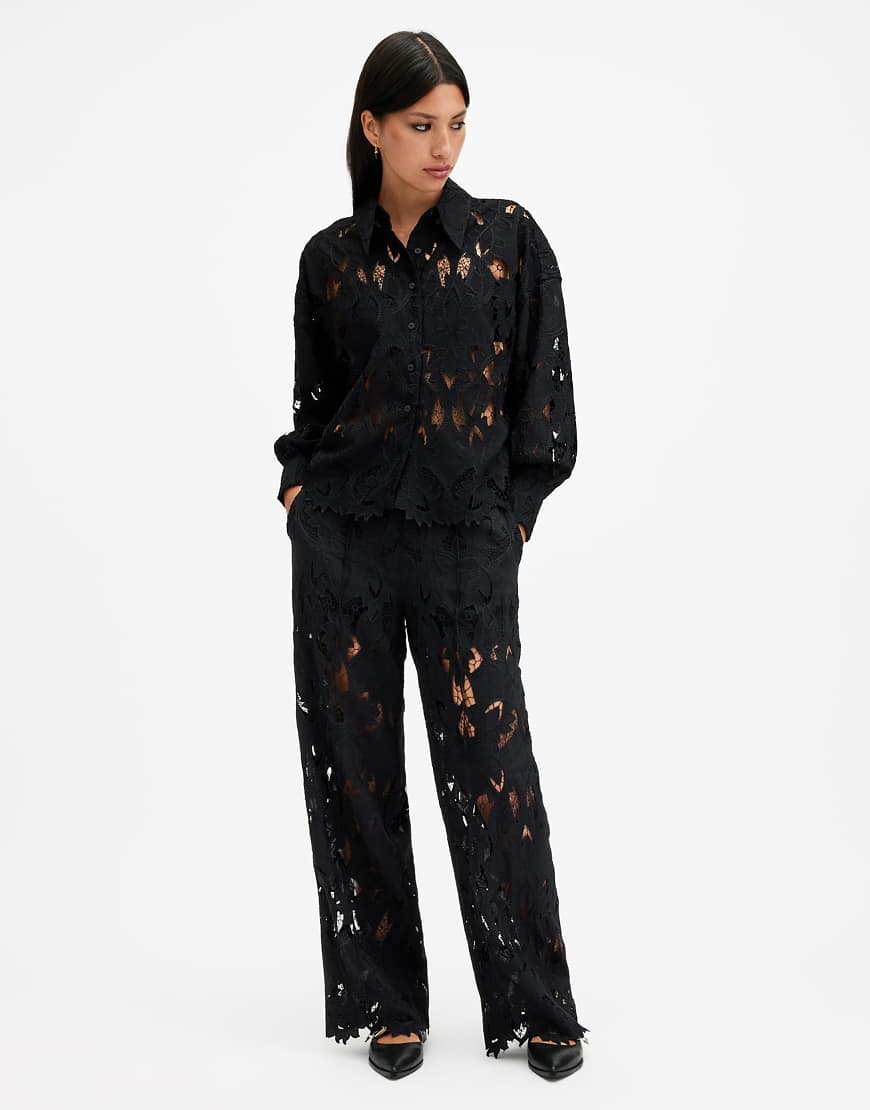 AllSaints - Charli - Bestickte Hose in Schwarz von AllSaints