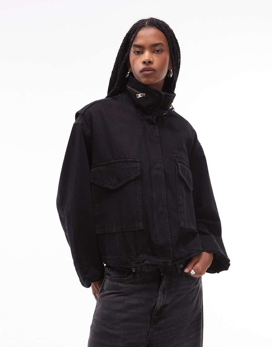 AllSaints - Clay - Jeansjacke in Schwarz von AllSaints