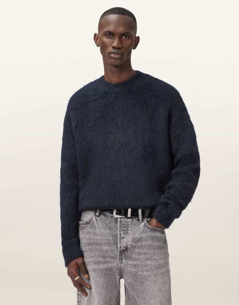 AllSaints - Coby - Pullover in Tintenblau mit Rundhalsausschnitt von AllSaints