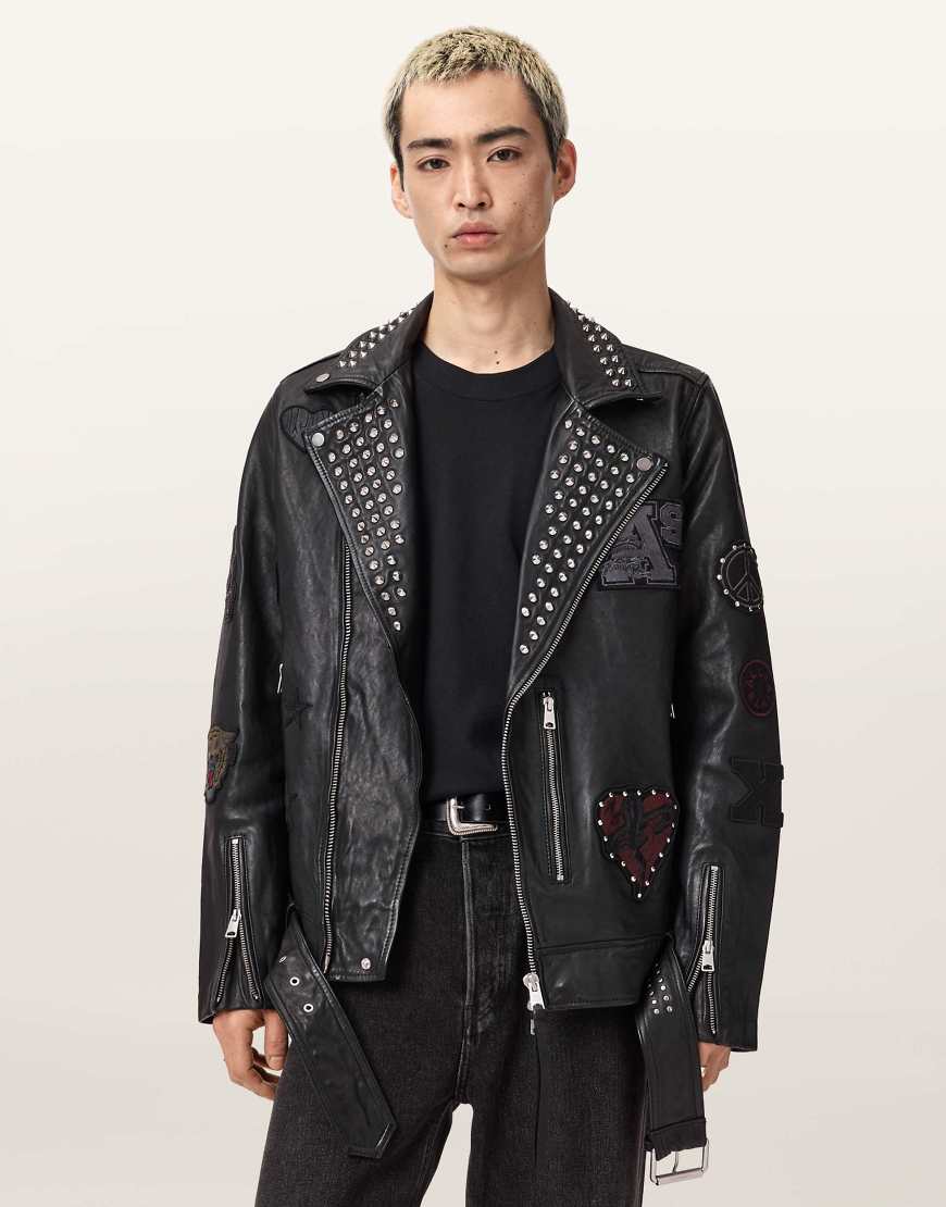 AllSaints - Cole - Bikerjacke in Schwarz von AllSaints