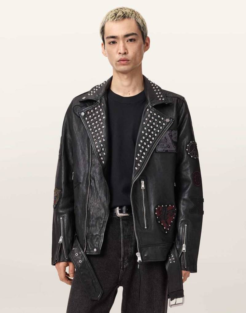 AllSaints - Cole - Bikerjacke in Schwarz von AllSaints