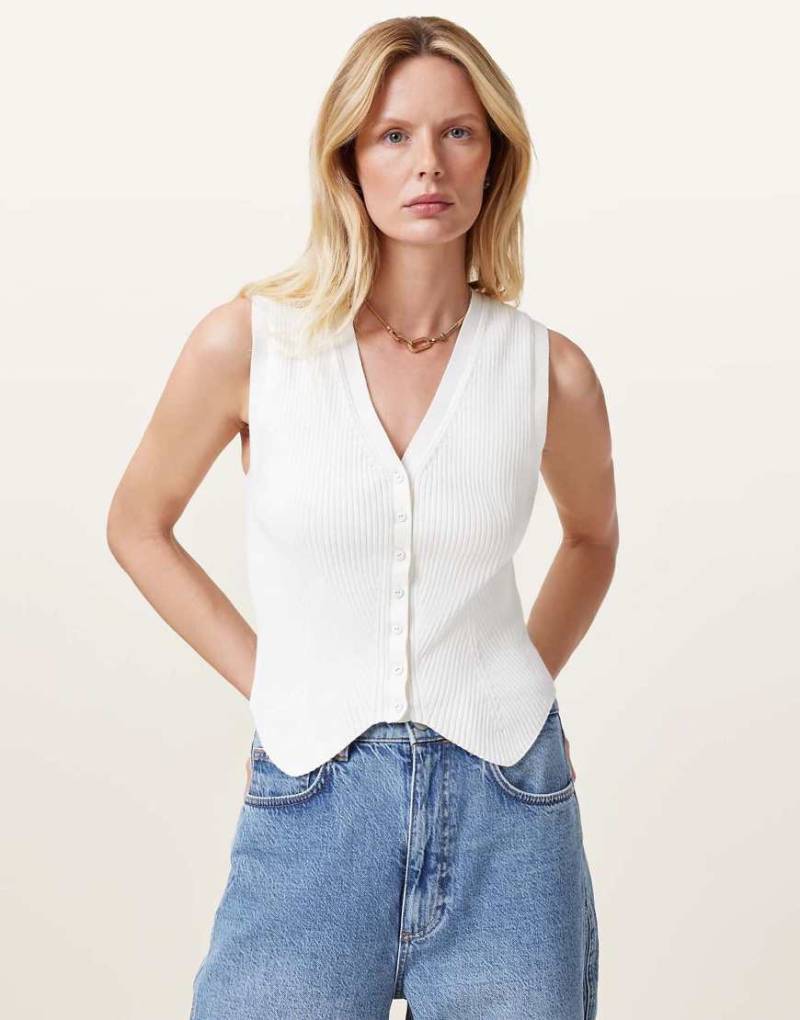 AllSaints - Cruz - Weste in Kreideweiß von AllSaints