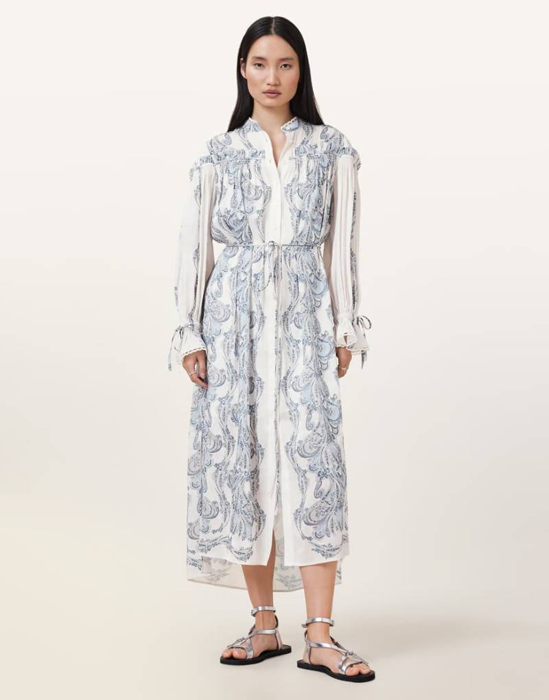 AllSaints - Delphine - Hemdblusenkleid in zartem Lita-Blau von AllSaints