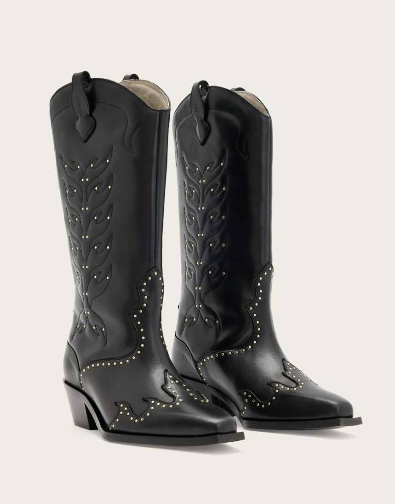 AllSaints - Dolly - Mit Nieten besetzer Stiefel in Schwarz von AllSaints
