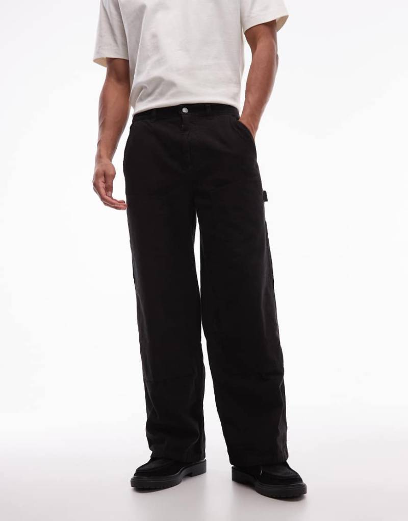 AllSaints - Dunstan - Carpenter-Hose aus Cord in Braun-Schwarz von AllSaints