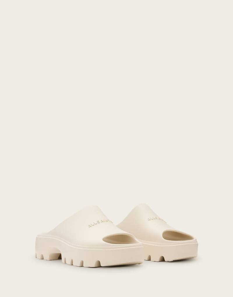 AllSaints - Eclipse - Sandalen aus Gummi in Weiß mit Plateausohle von AllSaints
